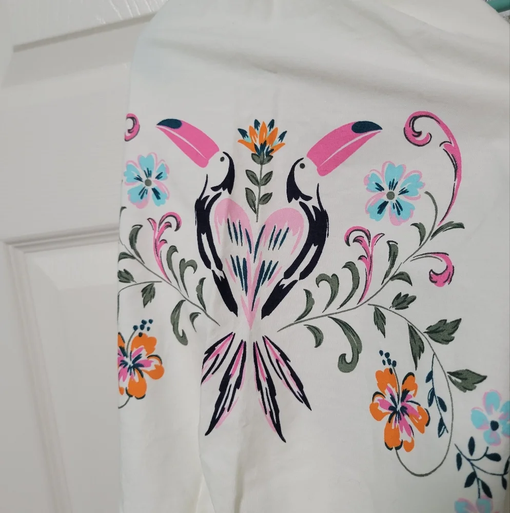 Crown And Ivy White Floral And Toucan Embriodered Boho Dress - Picture 5 of 11